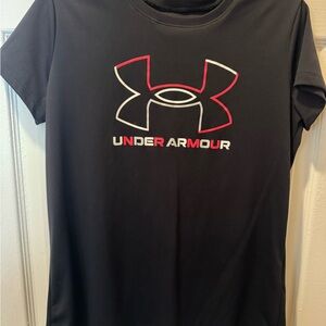 Under Armour Women's Black Tee with Red Logo